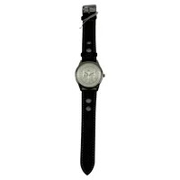 EUROTOPS Herren Armbanduhr Rallye Motorsport Schwarz Leder Tachymeter 3