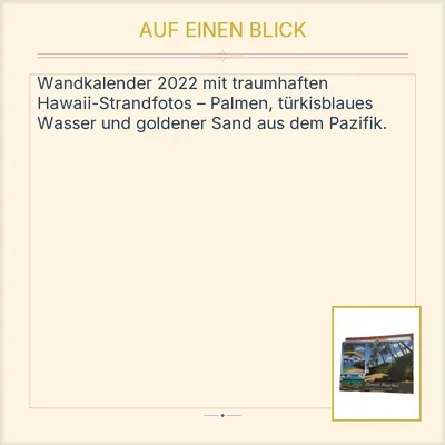 Hawaii Beaches Kalender 2022 - Die schönsten Strände im Pazifik