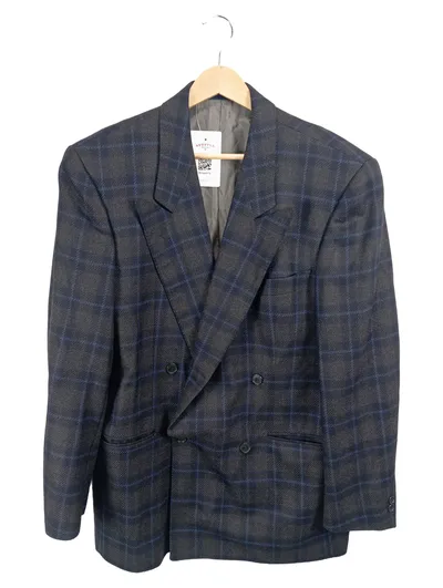 windsor. Herren Sakko Gr. 50 L kariert grau blau Zweireiher Business