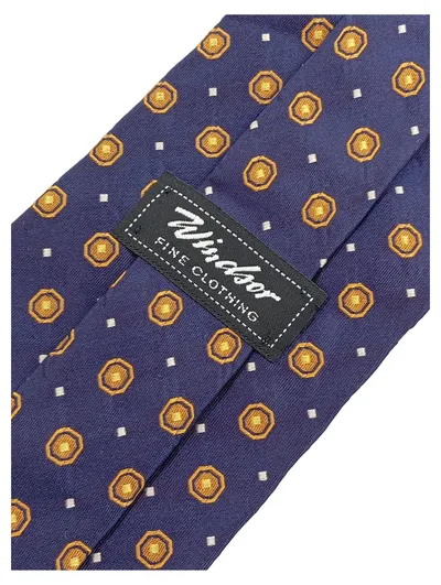 windsor. Krawatte Herren Blau Geometrisch Seide 9 cm Klassisch Business