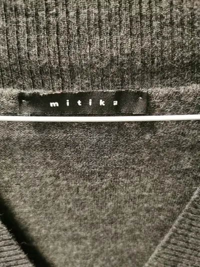 MITIKA S.r.l. Damen Strickkleid Gr. M Grau Wolle V-Ausschnitt Elegant