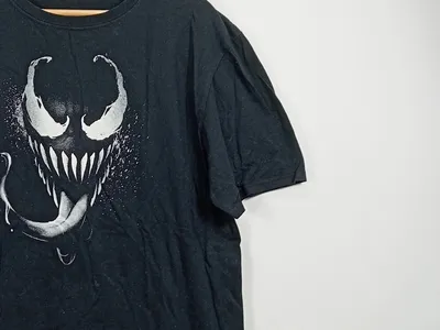 Gildan T-Shirt Venom Marvel Comic Herren Gr. L Schwarz Kurzarm