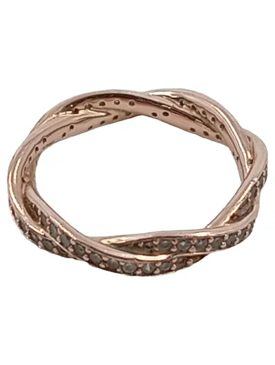 Damen Verlobungsring Rosegold Gedreht Strass Ewigkeitsring Größe 7/8