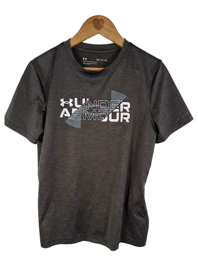 Under Armour Kinder T-Shirt Gr. 128 Grau Sportshirt Kurzarm