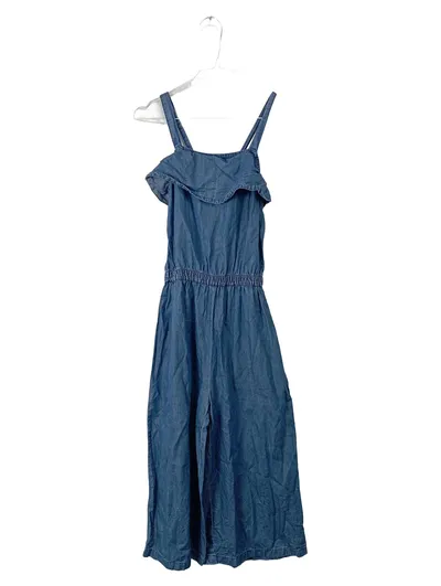 Piazza Italia Mädchen Jumpsuit Jeans Gr. 164 Rüschen Culotte Blau