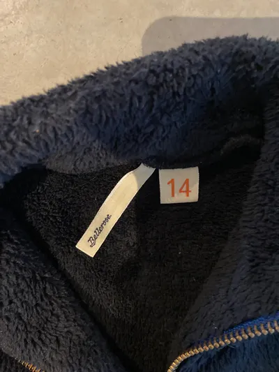 Bellerose Fleecejacke Kinder Gr. 128 Schwarz Teddy Fleece Reißverschluss