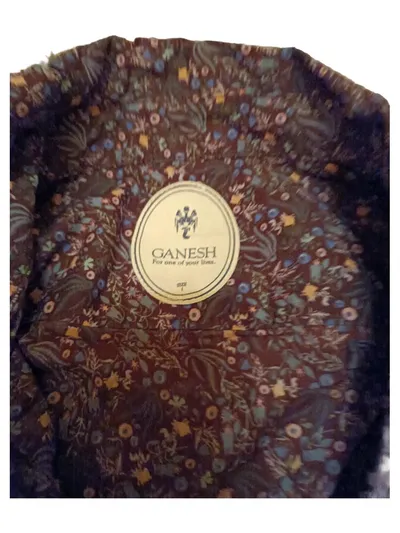 Ganesh Damen Freizeithemd Blumenmuster Lila Gr. L Baumwolle