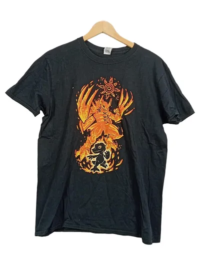 Gildan T-Shirt Digimon Agumon & Greymon Anime Manga Herren Gr. L Schwarz