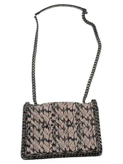 Aldo Damen Umhängetasche Schlangenmuster Kettenriemen Beige Animal-Print