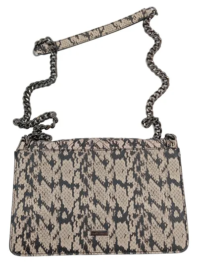 Aldo Damen Umhängetasche Schlangenmuster Kettenriemen Beige Animal-Print