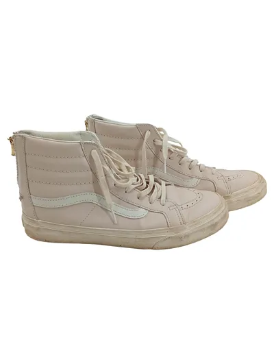 Vans Sk8-Hi Slim Zip Damen Sneaker High Rosa Leder Größe 40