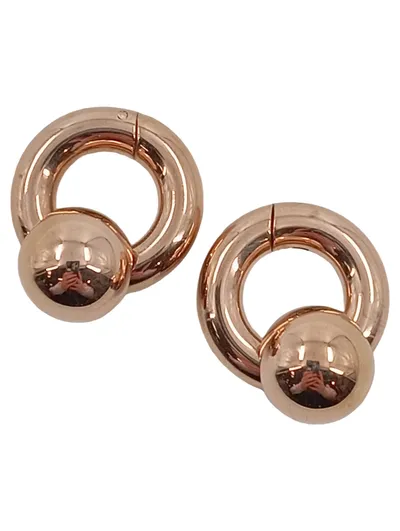 Purelei Creolen Kugeln Rosegold Edelstahl Damen Ohrringe 2cm