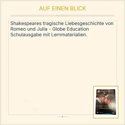 Romeo and Juliet William Shakespeare Globe Education Unterricht Schule Buch