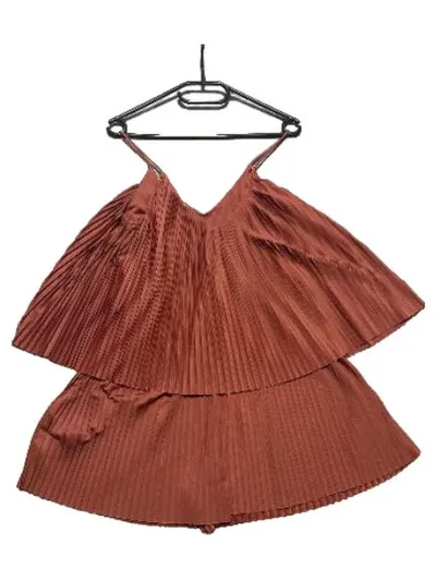 ABOUT YOU Damen Plissee Top Gr. S 34 Rosa Träger Falten Sommer