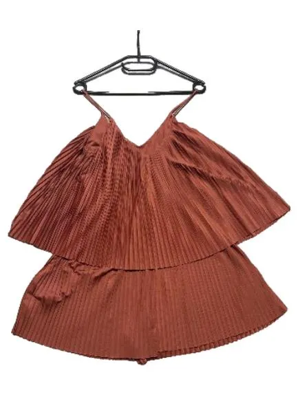 ABOUT YOU Damen Plissee Top Gr. S 34 Rosa Träger Falten Sommer 2