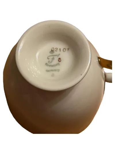 FÜRSTENBERG Kaffeetasse Porzellan Weiß Gold Rose Klassisch Germany