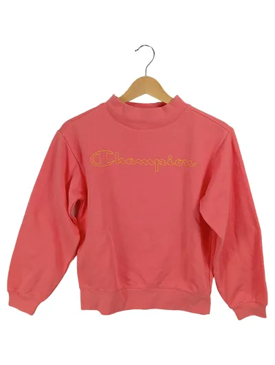 Champion Sweatshirt Kinder 11-12 Jahre 152 Rosa Mockneck Logo
