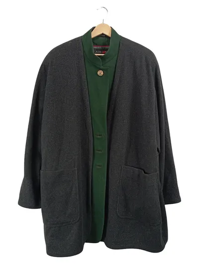 ADMONT Trachtenjacke Damen Gr. 40 Wolle Grau Grün Vintage Trachten