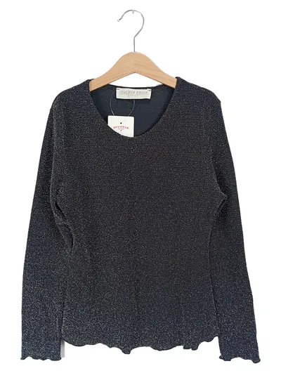 Joachim Bosse Style Damen Langarmshirt Glitzer Gr. 36 S Schwarz Elegant