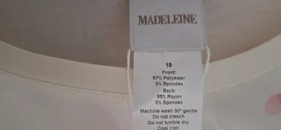 MADELEINE Langarmshirt Damen Gr. 42/XL Weiß Blumenmuster Kirschblüte