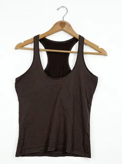 French Connection Damen Tanktop Racerback Gr. L Braun Basic Baumwolle
