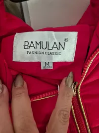 Bamulan Damen Steppjacke Rot Gr. M Kapuze Fellbesatz Winterjacke 2
