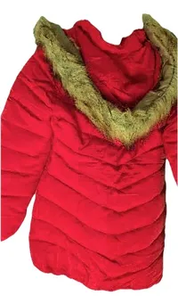Bamulan Damen Steppjacke Rot Gr. M Kapuze Fellbesatz Winterjacke 3