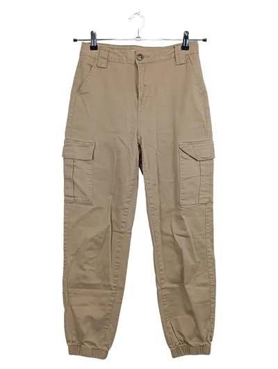 Laulia Damen Cargohose Jogger Gr. 38 Beige Baumwolle Casual