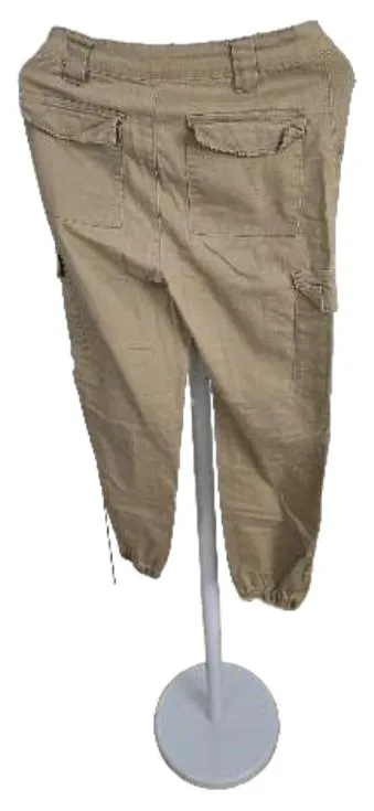 Laulia Damen Cargohose Jogger Gr. 38 Beige Baumwolle Casual
