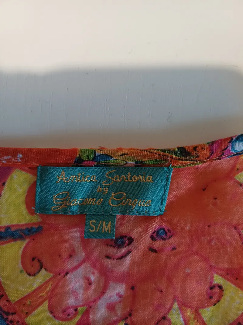 Antica Sartoria Positano Sommerkleid Tunika Damen Gr. S, M Orange Baumwolle 7