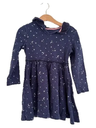 Mini Boden Mädchen Kleid Gr. 116 Dunkelblau Sterne Mond Langarm