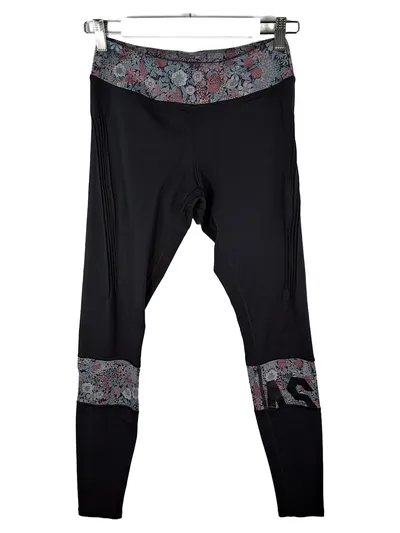 ASICS Damen Sport Leggings Blumenmuster Schwarz Größe S Motion Dry
