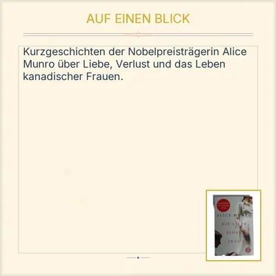 Die Liebe einer Frau Alice Munro Kurzgeschichten Fischer Taschenbuch