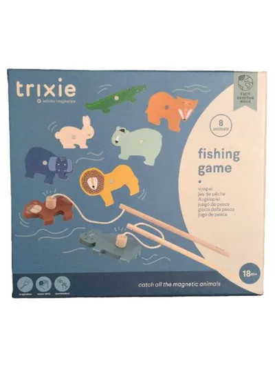 TRIXIE Angelspiel 8 magnetische Tiere Holz Motorikspielzeug ab 18M