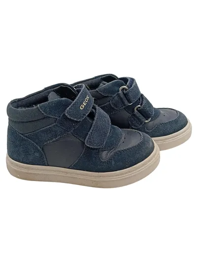 Geox Kinder Sneaker High Top Gr. 23 Blau Wildleder Klettverschluss