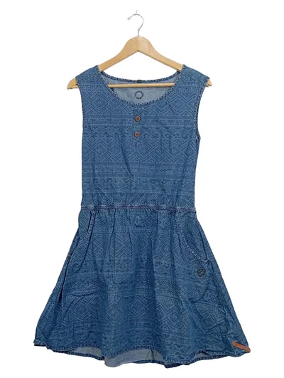 Alife & Kickin Damen Jeanskleid Freizeitkleid Ethno XS Blau