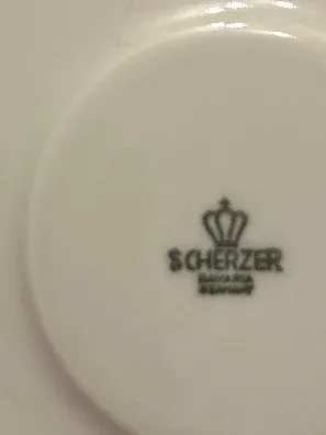 Scherzer Bavaria Untertasse Unterteller Porzellan Rosenmotiv 15cm