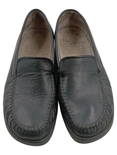 BÄR Damen Mokassin Slipper Leder Schwarz Größe 41 Komfort