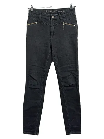 ROSNER Audrey High Waist Jeans Damen Gr. 38 Schwarz Skinny Zipper