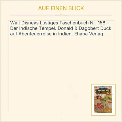 Walt Disney Lustiges Taschenbuch Nr. 158 Der Indische Tempel Ehapa Comic