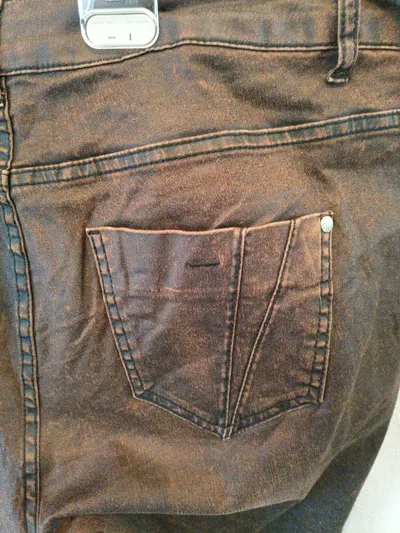Kenny S. Damen Stoffhose Biker-Style Braun Größe 48 W30 Reißverschluss Urban