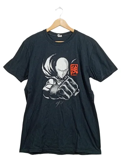 Gildan One Punch Man Saitama Anime T-Shirt Herren Gr. L Schwarz