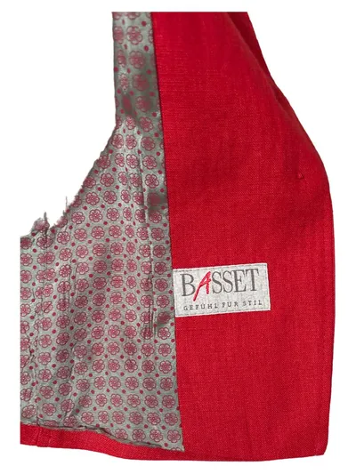BASSET Anzugweste Damen Gr. 38 Rot Leinen Trachten Knöpfe