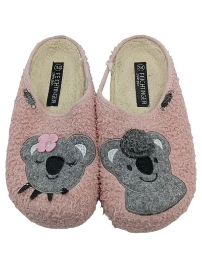 Feichtinger Hausschuhe Kinder Gr. 34 Rosa Koala Motiv Pantoffeln Mädchen