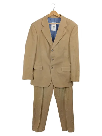 KUHN Maßkonfektion Herren Cord Anzug Sakko Hose Beige Gr. 48