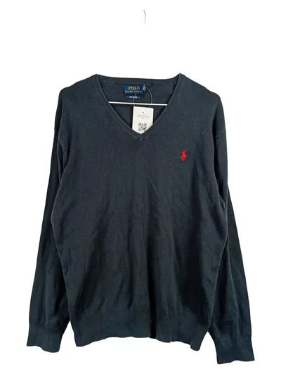Polo Ralph Lauren Herren V-Ausschnitt Pullover Pima Cotton Gr. M Schwarz