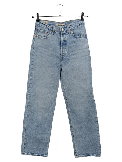 Levi's Straight Leg Jeans Damen W28 Hellblau High Rise 5-Pocket