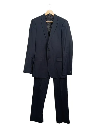 Mexx Herren Anzug Slim Fit Sakko + Hose Gr. 98 Schwarz Gestreift
