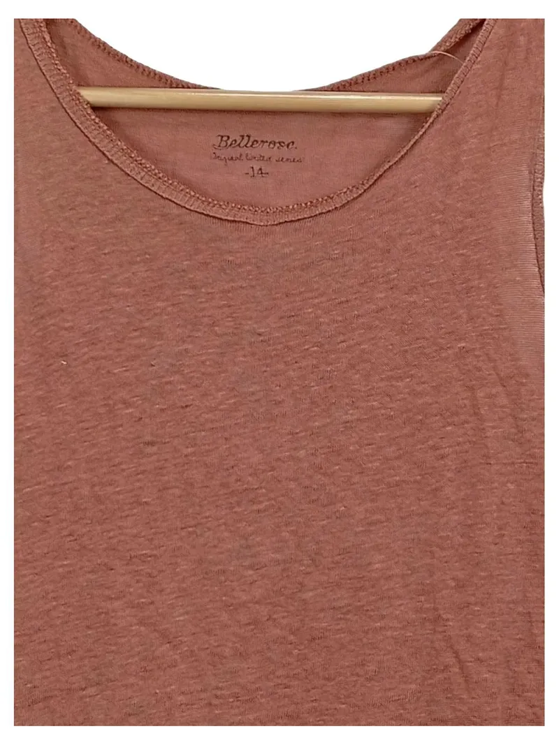 Bellerose Mädchen Tanktop Top Rosa Leinen Gr. 152 3
