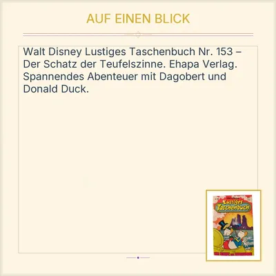Walt Disney Lustiges Taschenbuch Nr. 153 Der Schatz der Teufelszinne LTB